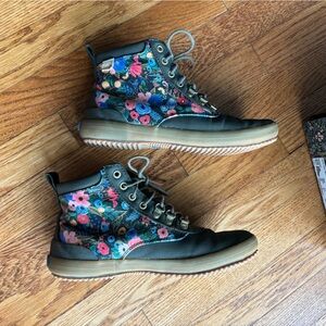 Rifle Paper Co. Keds Scout Booties Olive floral